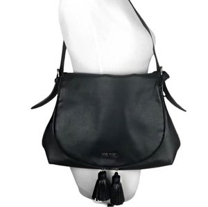NINE WEST Faux Leather Shoulder Purse with Tassels